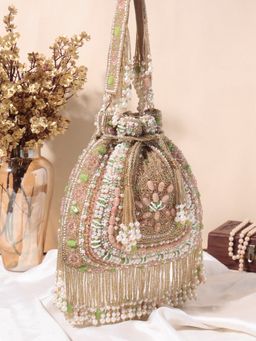 SWISNI - Golden Embellished Potli Bag (M)