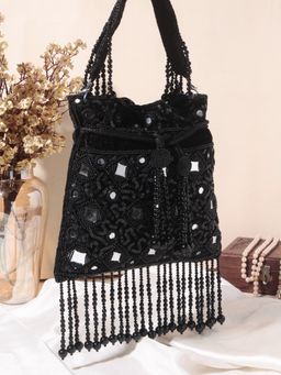 SWISNI - Black Traditional Potli Bag (M)