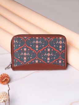 Zouk - Womens Handcrafted Vegan Printed Mahal Jaali Motif Chain Wallet