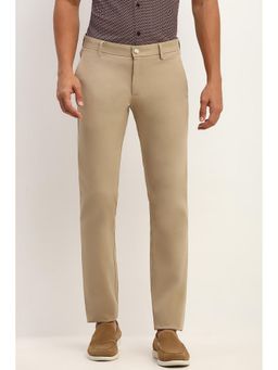 Allen Solly - Men Khaki Slim Fit Solid Casual Trousers