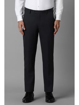 Louis Philippe - Men Grey Slim Fit Solid Flat Front Formal Trousers