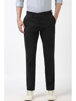 Peter England - Men Black Print Super Slim Fit Trousers