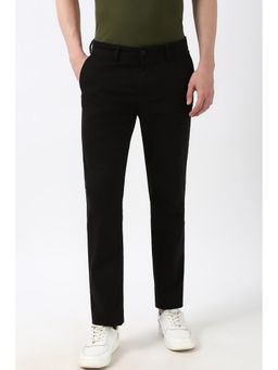 Peter England - Men Black Solid Super Slim Fit Trousers