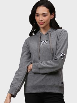 Campus Sutra - Grey Solid Sweatshirt
