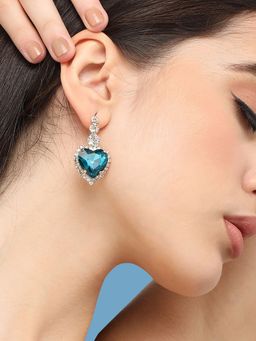 Sohi - Silver Plated Designer Stone Party Drop Earring For Women