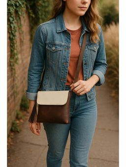 Celtic - White Leather Sling Bag