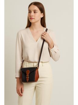 Celtic - Elevate Your Style With Our Black Croco Leather Sling Bag