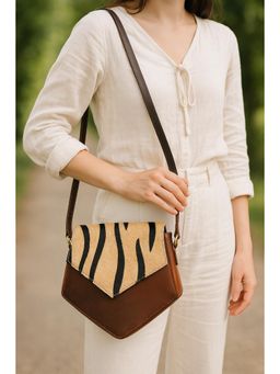 Celtic - Brown Leather Hair-On Sling Bag