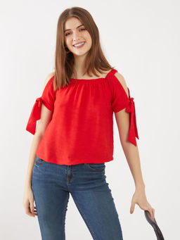 Zink London - Womens Red Solid Top