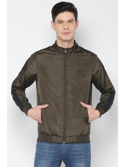 Allen Solly - Green Solid Full Sleeves Casual Jacket