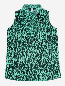 KiddoPanti - Black Girls Polyester Sleeveless Collar Top