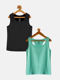 KiddoPanti - Multi-Color Girls Racer Back Camisole Tank Top Pack Of 2 (Pack of 2)