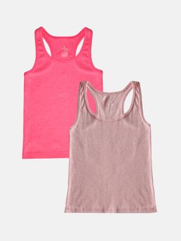 KiddoPanti - Multi-Color Girls Racer Back Camisole Tank Top (Pack of 2)