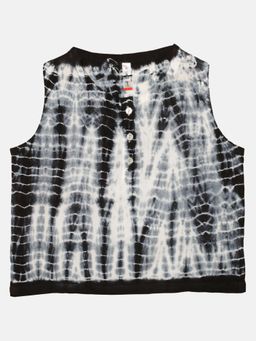 KiddoPanti - Black Girls Rayon Sleeveless Tie And Die Top