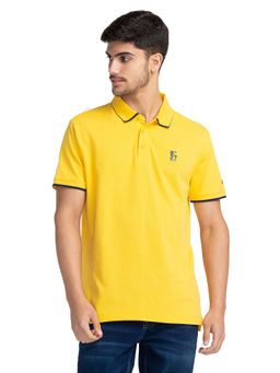 Being Human - Men Short Sleeve Regular Fit Polo T-Shirt Yellow
