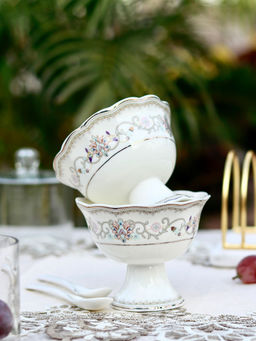 Vigneto - White Pattern Dessert Cups (Set of 6)