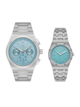 Ferro - Quartz Blue Round Dial Couple's Watch (FP116430-A15) (M)