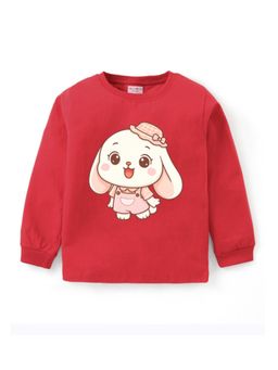 BLUSHES - Unisex Cotton Teddy Graphic Printed Sweatshirt and Joggers -Red