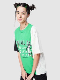 Bewakoof - Women Green Colorblock T-Shirt