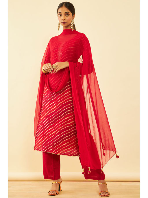 red cotton dress material Buy Soch Womens Red Cotton Embroidered Unstitched Dress Material (Set of 3)  Online