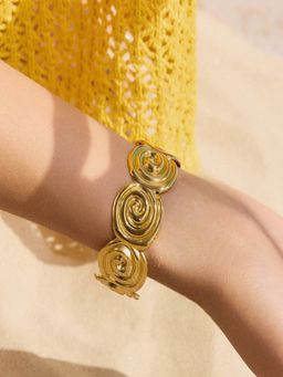 AQUASTREET - 18K Gold Plated Spiral Adjustable Cuff