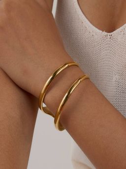 AQUASTREET - 18K Gold Plated Layered Wavy Cuff