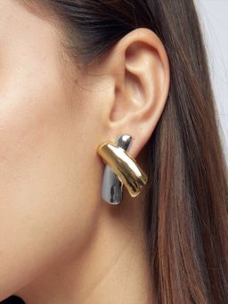 AQUASTREET - 18K Plated Tone Multi-Color X Drop Earrings