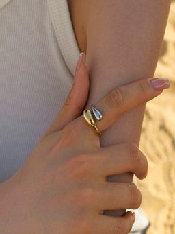 AQUASTREET - 18K Plated Multi-Color Two Tone Hug Ring