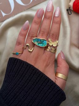 ISHKAARA - Multi-Color Aura Stack Rings (Pack of 6)