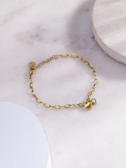 Palmonas - White Heart Drop Link Chain Bracelet
