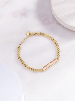Palmonas - White Crystal Bar Cuban Chain Bracelet