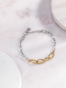 Palmonas - Multi-Color Dual Tone Figaro Link Chain Bracelet