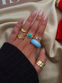 ISHKAARA - Multi-Color Shine Stack Rings (Pack of 6)