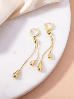 Palmonas - Gold Waterdrop Chain Hoop Earrings