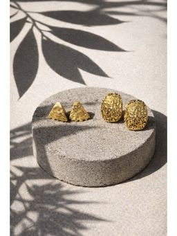 Niska - Gold Plated Anti Tarnish Stud Earrings (Pack of 2)