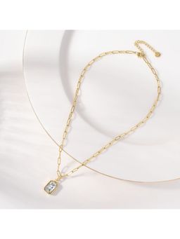 Palmonas - White Link Chain Solitaire Pendant Necklace