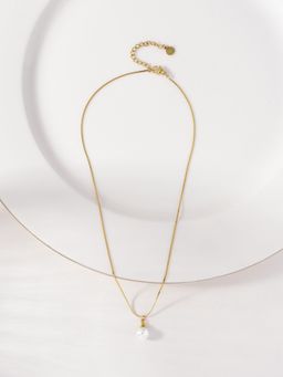 Palmonas - Gold Dainty Chain Pearl Pendant Necklace