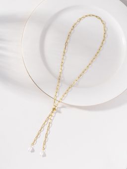 Palmonas - White Pearl Luxe Lariat Necklace