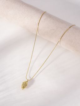 Palmonas - Gold Beaded Motif Pendant Necklace