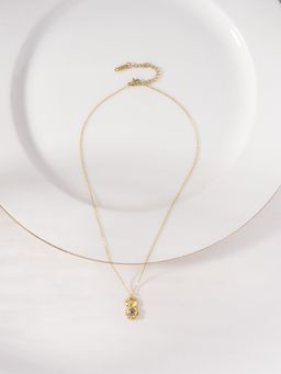 Palmonas - Gold Playful Teddy Pendant Necklace