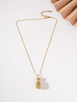 Palmonas - Gold Tropical Pineapple Pendant Necklace