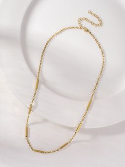 Palmonas - Gold Solid Bar Chain Necklace