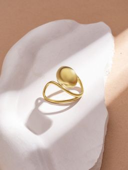 Palmonas - Gold Fluid Form Drop Curve Ring