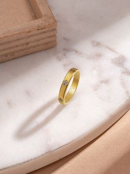 Palmonas - White Floral Spark Band Ring