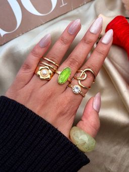 ISHKAARA - Multi-Color Soft Aura Stack Rings (Pack of 6)