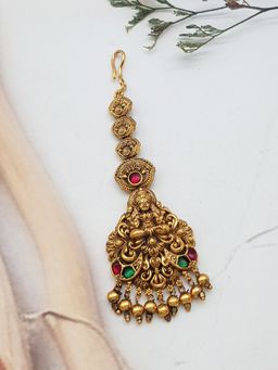 GRIIHAM - Gold Plated Multi-Color Stones Maang Tikka