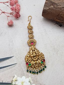 GRIIHAM - Gold Plated Multi-Color Stones Maang Tikka