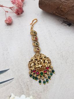 GRIIHAM - Gold Plated Multi-Color Stones Maang Tikka