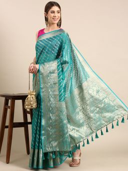 Vastranand - Soft Tissue Lehariya Desine Saree with Unstitched Blouse