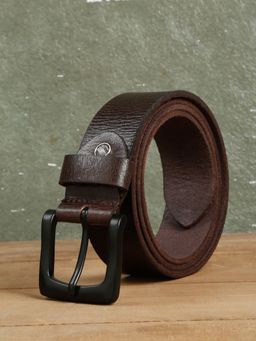 Teakwood - Men Deep Brown Leather Casual Belt